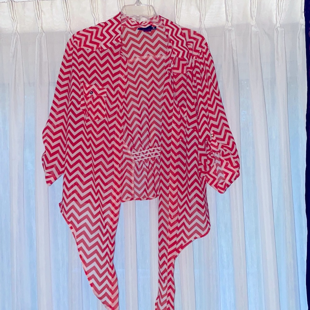 Millenium Chevron Button Up Blouse